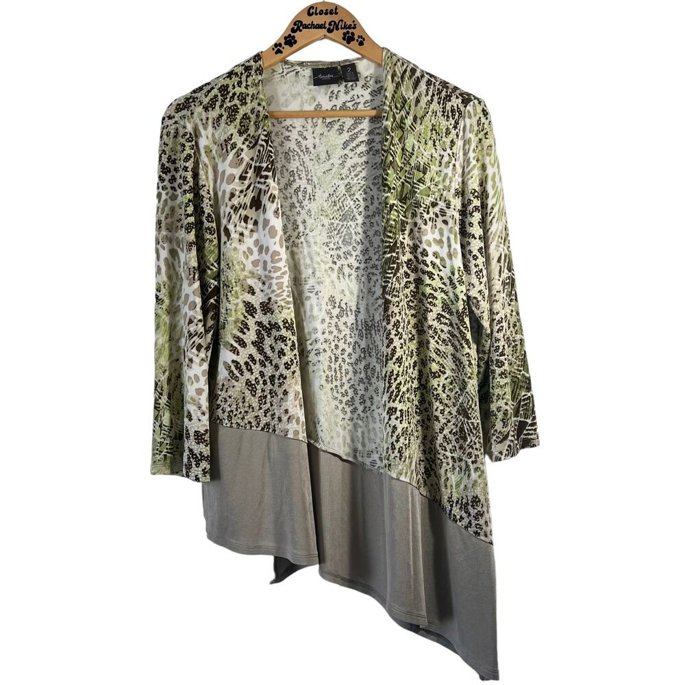 Punk Luxe Y2k Noir Chicos Traveler Animal Waterfall Cardigan Asymmetric Xlarge